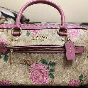 Coach Rowan Satchel Signature Rose Print